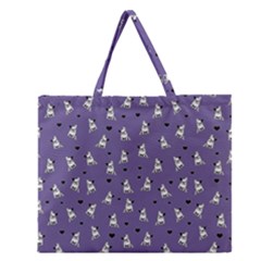 French Bulldog Zipper Large Tote Bag by Valentinaart