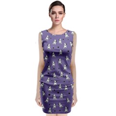 French Bulldog Sleeveless Velvet Midi Dress by Valentinaart