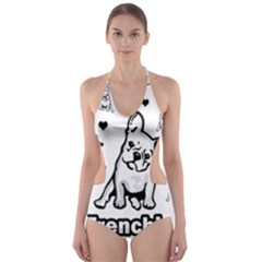 French Bulldog Cut-out One Piece Swimsuit by Valentinaart