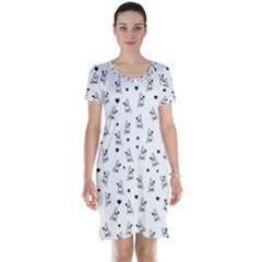 French Bulldog Short Sleeve Nightdress by Valentinaart