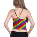 Colorful 3d rectangles           Women s Spaghetti Strap Bra Top View2