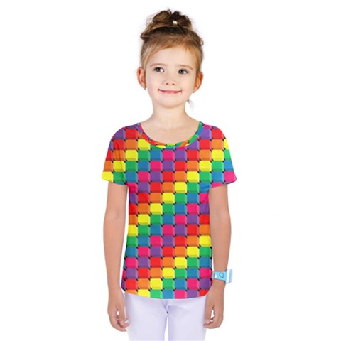 Colorful 3d Rectangles              Kids  One Piece Tee by LalyLauraFLM