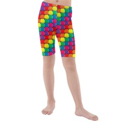 Colorful 3d Rectangles     Kid s Swim Shorts by LalyLauraFLM