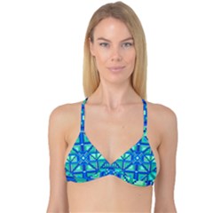 Grid Geometric Pattern Colorful Reversible Tri Bikini Top