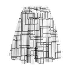 Structure Pattern Network High Waist Skirt by Nexatart