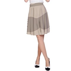 Pattern Wave Beige Brown A-line Skirt by Nexatart