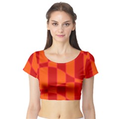 Background Texture Pattern Colorful Short Sleeve Crop Top (tight Fit) by Nexatart