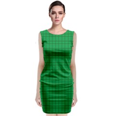 Pattern Green Background Lines Classic Sleeveless Midi Dress