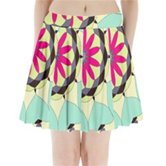Pink Flower Pleated Mini Skirt by digitaldivadesigns