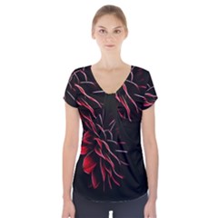 Pattern Design Abstract Background Short Sleeve Front Detail Top by Nexatart