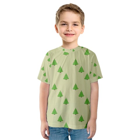 Christmas Wrapping Paper Pattern Kids  Sport Mesh Tee by Nexatart