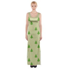 Christmas Wrapping Paper Pattern Maxi Thigh Split Dress