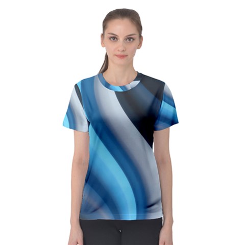 Abstract Pattern Lines Wave Women s Sport Mesh Tee by Nexatart