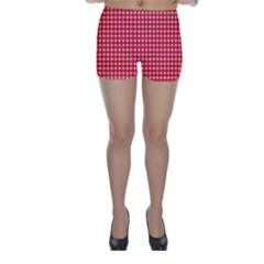 Pattern Diamonds Box Red Skinny Shorts by Nexatart