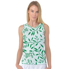 Leaves Foliage Green Wallpaper Women s Basketball Tank Top by Nexatart