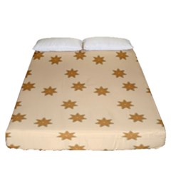 Pattern Gingerbread Star Fitted Sheet (queen Size) by Nexatart