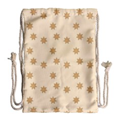 Pattern Gingerbread Star Drawstring Bag (large)