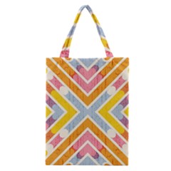 Line Pattern Cross Print Repeat Classic Tote Bag