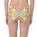 Line Pattern Cross Print Repeat Mid-Waist Bikini Bottoms View2