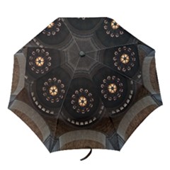 Pattern Design Symmetry Up Ceiling Folding Umbrellas by Nexatart