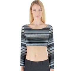 Sheet Holes Roller Shutter Long Sleeve Crop Top by Nexatart