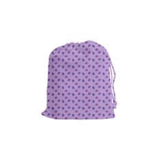 Pattern Background Violet Flowers Drawstring Pouches (small) 