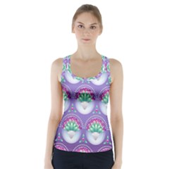 Background Floral Pattern Purple Racer Back Sports Top by Nexatart