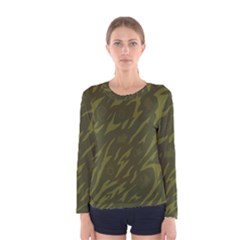 Linux Logo Camo Green Women s Long Sleeve Tee