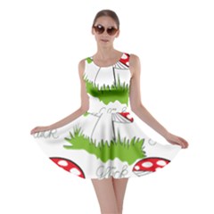 Mushroom Luck Fly Agaric Lucky Guy Skater Dress by Nexatart