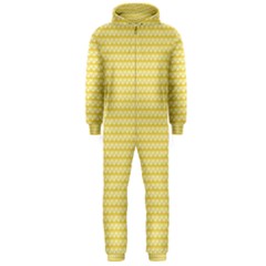 Pattern Yellow Heart Heart Pattern Hooded Jumpsuit (men) 