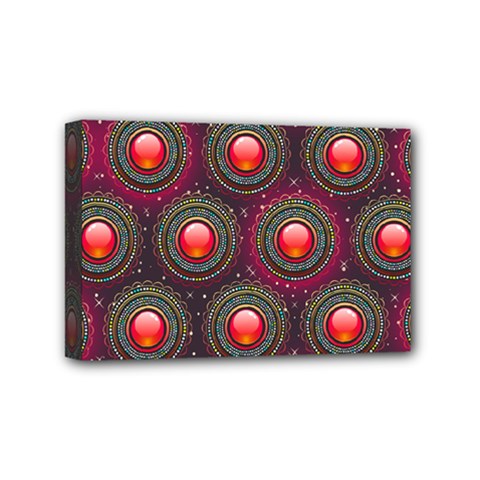 Abstract Circle Gem Pattern Mini Canvas 6  X 4  by Nexatart