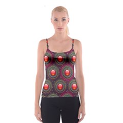 Abstract Circle Gem Pattern Spaghetti Strap Top by Nexatart