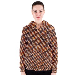 Dirty Pattern Roof Texture Women s Zipper Hoodie by Nexatart