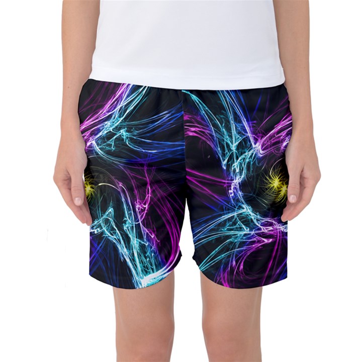 Abstract Art Color Design Lines Women s Basketball Shorts