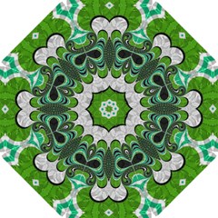 Fractal Art Green Pattern Design Straight Umbrellas by Nexatart