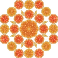 Orange Discs Orange Slices Fruit Golf Umbrellas by Nexatart