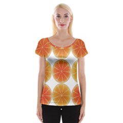 Orange Discs Orange Slices Fruit Women s Cap Sleeve Top by Nexatart