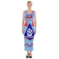 Flag Of Haifa Fitted Maxi Dress