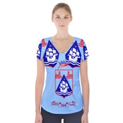 Flag Of Haifa Short Sleeve Front Detail Top by abbeyz71