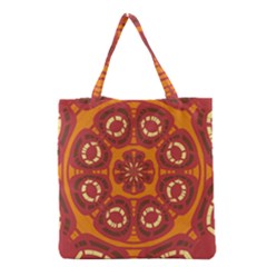 Dark Red Abstract Grocery Tote Bag