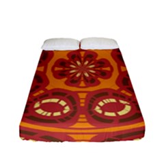 Dark Red Abstract Fitted Sheet (full/ Double Size) by linceazul