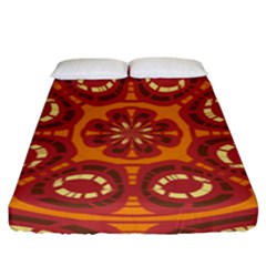Dark Red Abstract Fitted Sheet (king Size) by linceazul