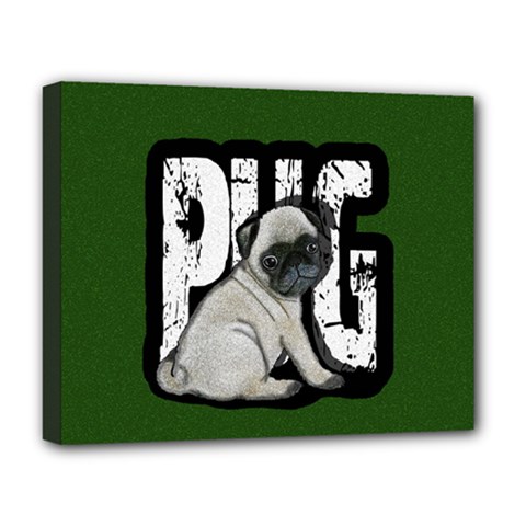 Pug Deluxe Canvas 20  X 16   by Valentinaart