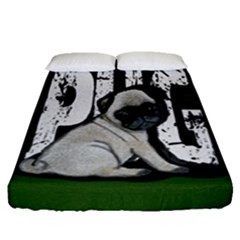 Pug Fitted Sheet (queen Size) by Valentinaart