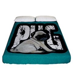 Pug Fitted Sheet (california King Size) by Valentinaart