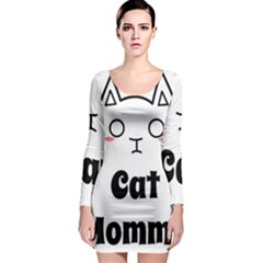 Love My Cat Mommy Long Sleeve Bodycon Dress by Catifornia