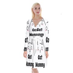 Love My Cat Mommy Long Sleeve Velvet Front Wrap Dress by Catifornia