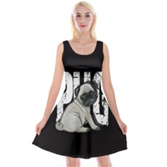 Pug Reversible Velvet Sleeveless Dress by Valentinaart