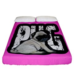 Pug Fitted Sheet (california King Size) by Valentinaart