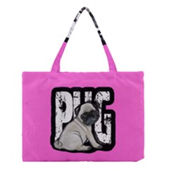 Pug Medium Tote Bag by Valentinaart